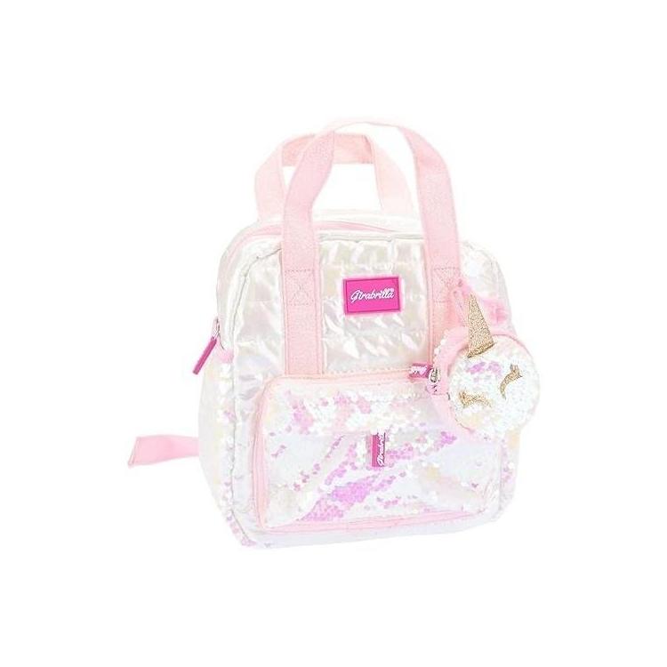 Plecak mini puff z portfelem biały