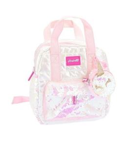 Plecak mini puff z portfelem biały