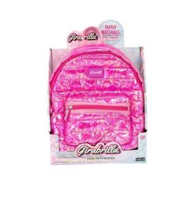 Plecak puff ciemno różowy 22cm