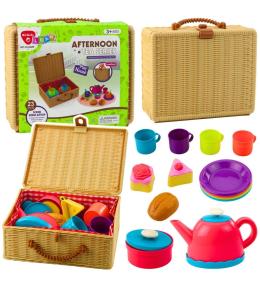 Zestaw do herbaty w koszyku 23el