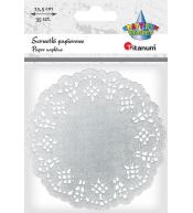 Serwetki papierowe okrągłe 11,5cm srebrne 35szt.