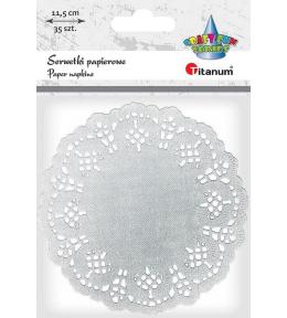 Serwetki papierowe okrągłe 11,5cm srebrne 35szt.