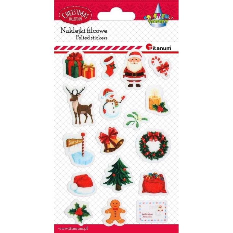 Naklejki świąteczne filcowe 17szt