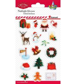 Naklejki świąteczne filcowe 17szt