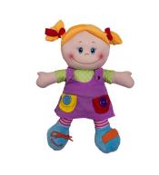 Lalka szmacianka w fioletowej sukience