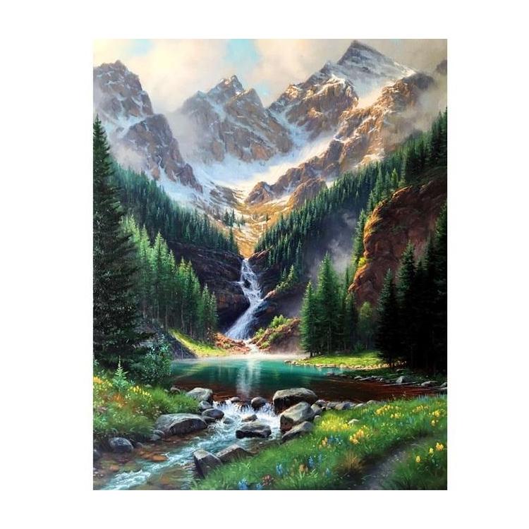 Malowanie po numerach - 40x50cm Potok w górach