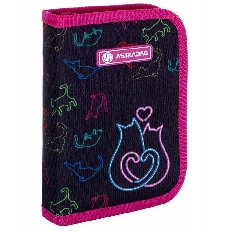 Piórnik pojedynczy 2 klapki bez wyp. Rainbow Kotki