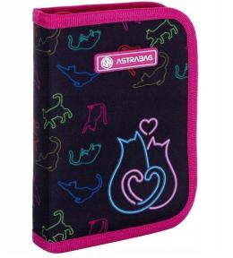 Piórnik pojedynczy 2 klapki bez wyp. Rainbow Kotki