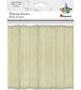 Drewniane patyczki proste 18x150mm 70szt
