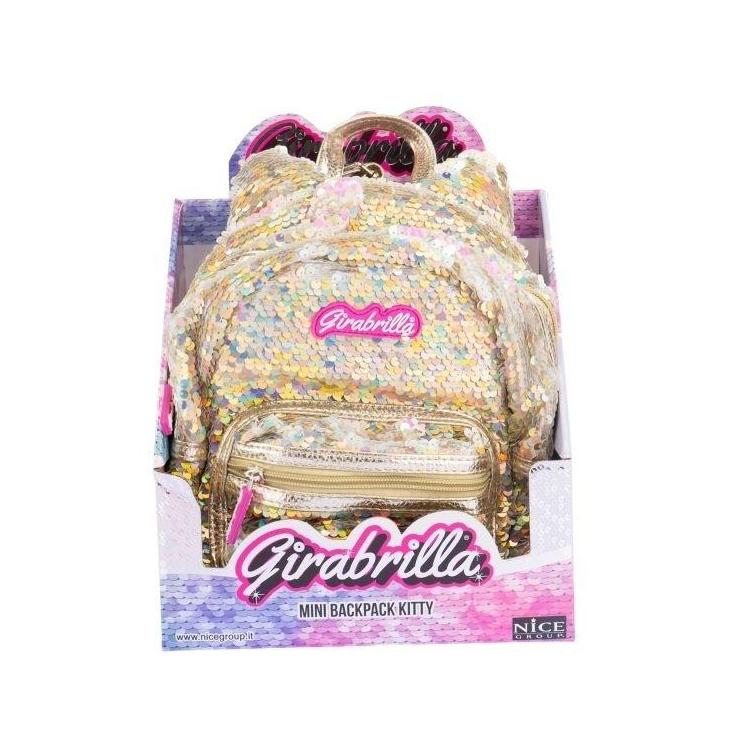 Plecak cekinowy Kotek złoty