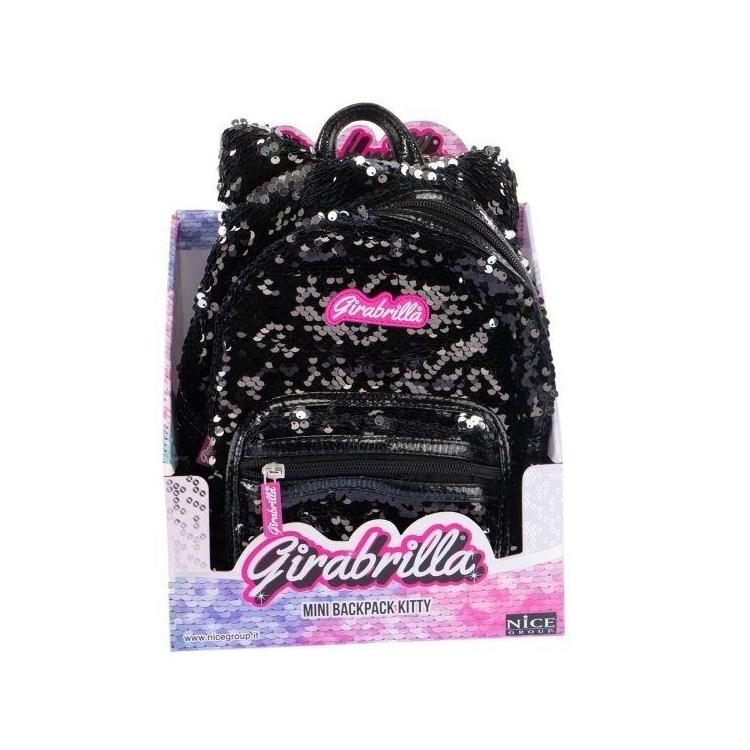 Plecak cekinowy Kotek czarny