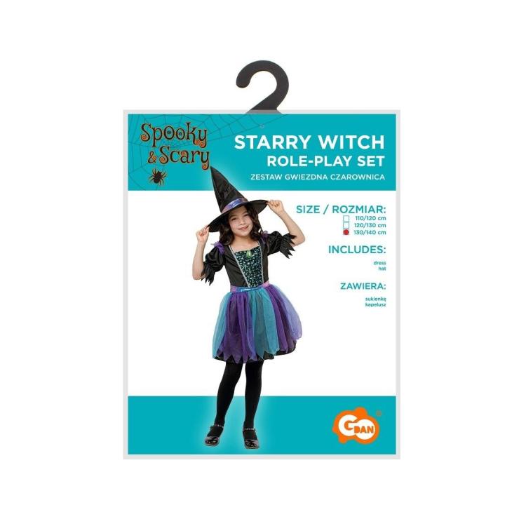 Strój dla dzieci Gwiezdna Czarownica rozm.130/140