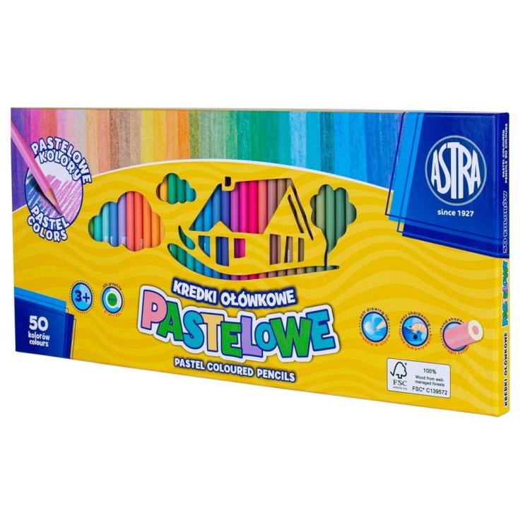 Kredki pastelowe XXL 50 kolorów ASTRA