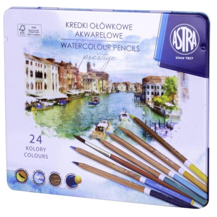 Kredki akwarelowe Prestige 24 kolory ASTRA
