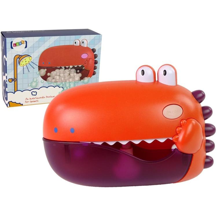Dinozaur do kąpieli produkujący bańki czerwony