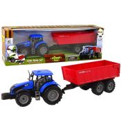 Traktor z przyczepą niebieski