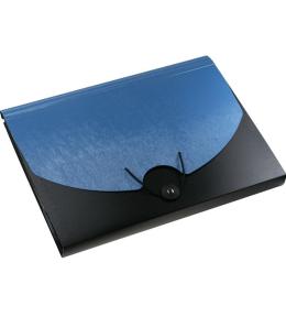 Teczka A4 z gumką 13 przegródek czarno-niebieska