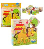 Układanka drewniana klocki Farma