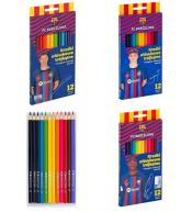 Kredki ołówkowe trójkątne FC Barcelona 12kol mix