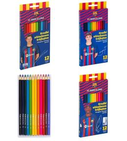 Kredki ołówkowe trójkątne FC Barcelona 12kol mix