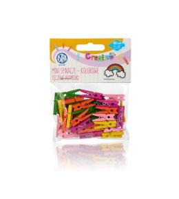 Spinacze drewniane 50szt Tęczowe klamerki ASTRA