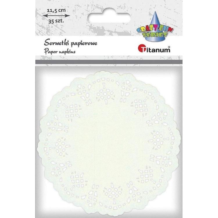 Serwetki papierowe okrągłe 11,5cm białe 35szt.