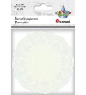 Serwetki papierowe okrągłe 11,5cm białe 35szt.