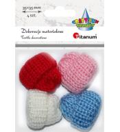 Czapeczki włóczkowe 4szt