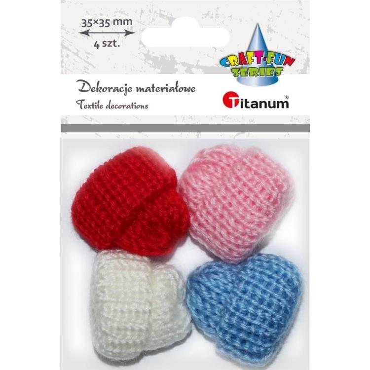 Czapeczki włóczkowe 4szt