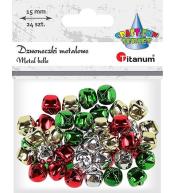Dzwoneczki metalowe 15mm 24szt