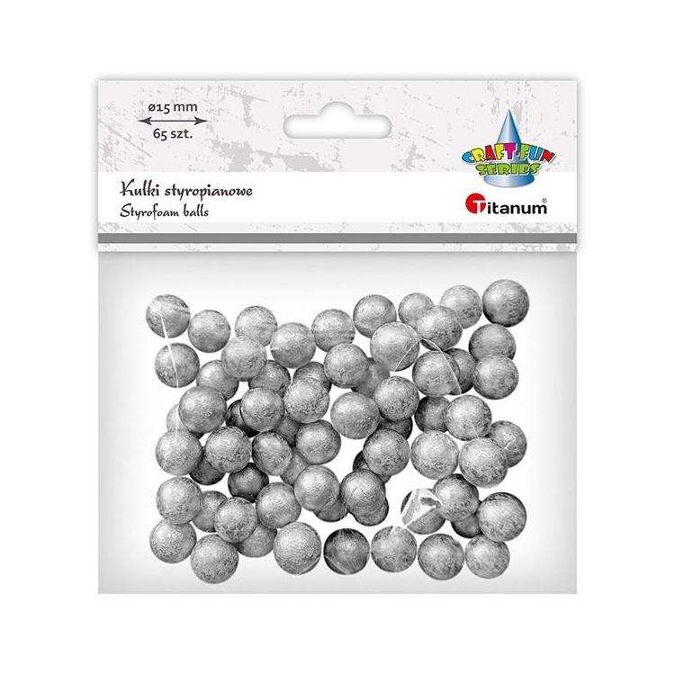 Kulki styropianowe 15mm 65szt srebrne