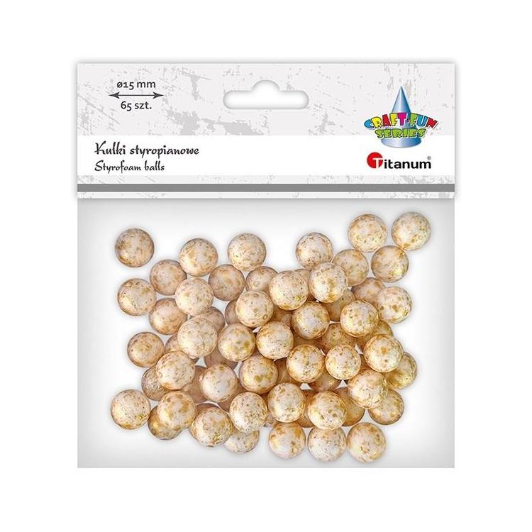 Kulki styropianowe 15mm 65szt złote