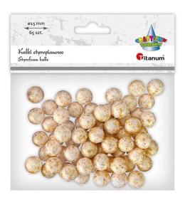 Kulki styropianowe 15mm 65szt złote