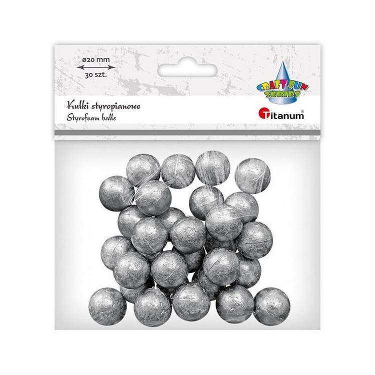 Kulki styropianowe 20mm 30szt srebrne
