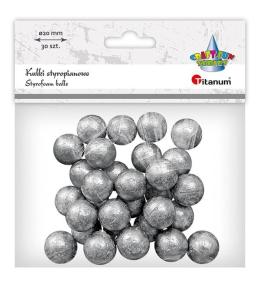 Kulki styropianowe 20mm 30szt srebrne