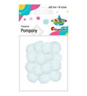 Pompony poliestrowe 18mm białe 15szt