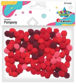Pompony poliestrowe 10mm czerwone 120szt.