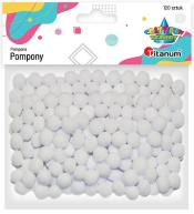 Pompony poliestrowe 10mm białe 120szt.
