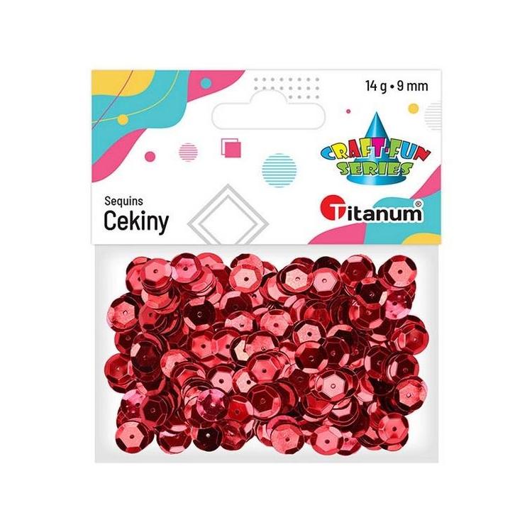 Cekiny 9mm okrągłe metaliczne czerwone