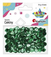 Cekiny okrągłe 9mm metaliczne zielone 14g