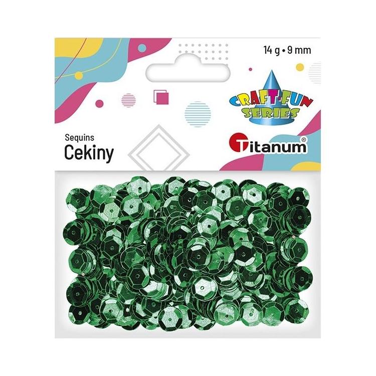 Cekiny okrągłe 9mm metaliczne zielone 14g