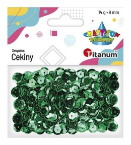 Cekiny okrągłe 9mm metaliczne zielone 14g