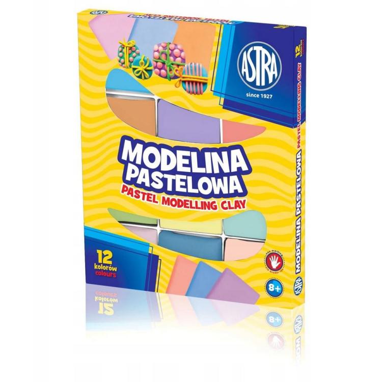 Modelina pastelowa 12 kolorów ASTRA