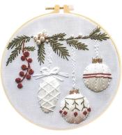 Zestaw do haftowania gałązka jodły z bombkami