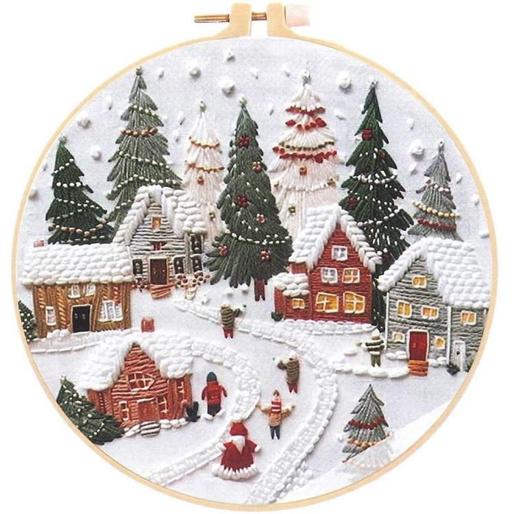 Zestaw do haftowania świąteczna wioska