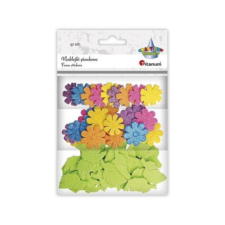 Naklejki piankowe kwiaty i listki mix