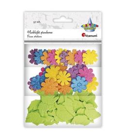 Naklejki piankowe kwiaty i listki mix