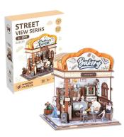 Uliczny zakątek drewniane puzzle 3D piekarnia