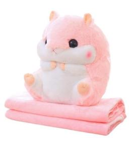 Ogrzewacz do rąk pluszowy chomik różowy 100x90cm