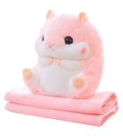 Ogrzewacz do rąk pluszowy chomik różowy 100x90cm